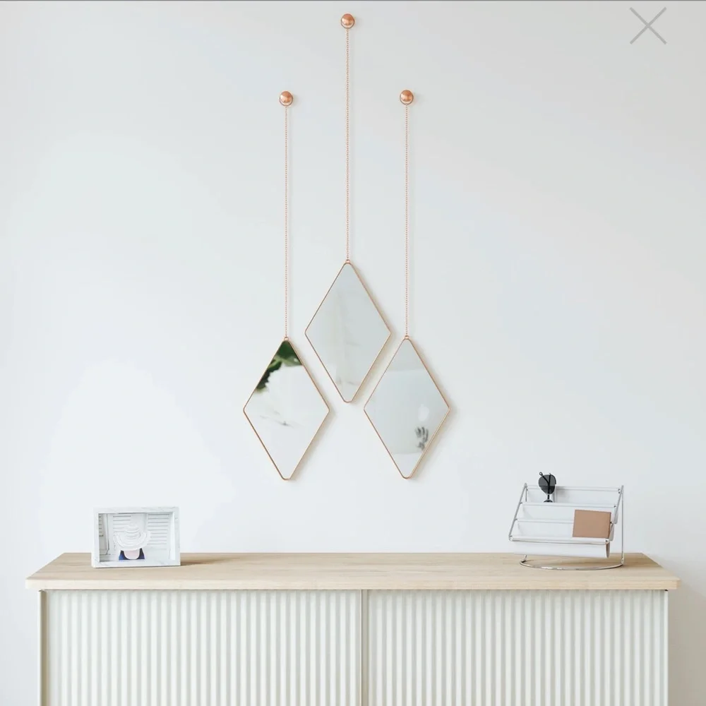 Umbra Dima hanging Diamond mirrors set of 3